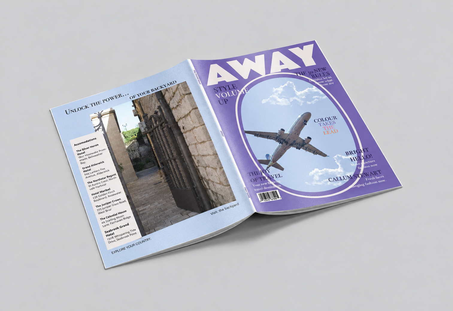 AWAY travel magazine mockup