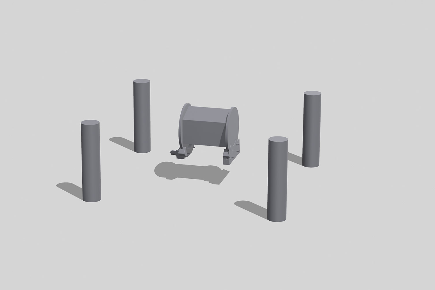 3D blockout used to communicate the scale and footprint of the desiccant chamber