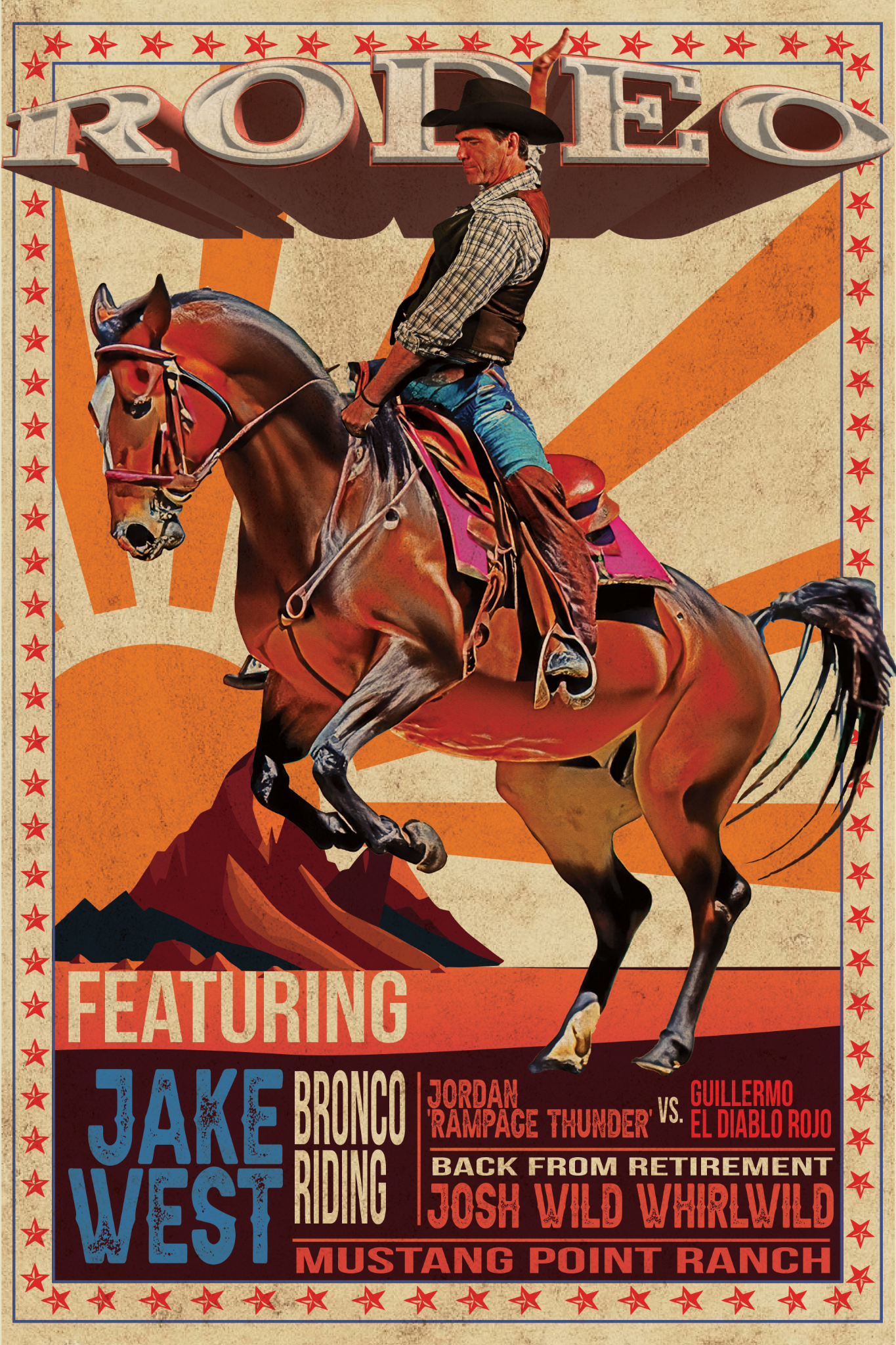 Finished Jake West rodeo poster