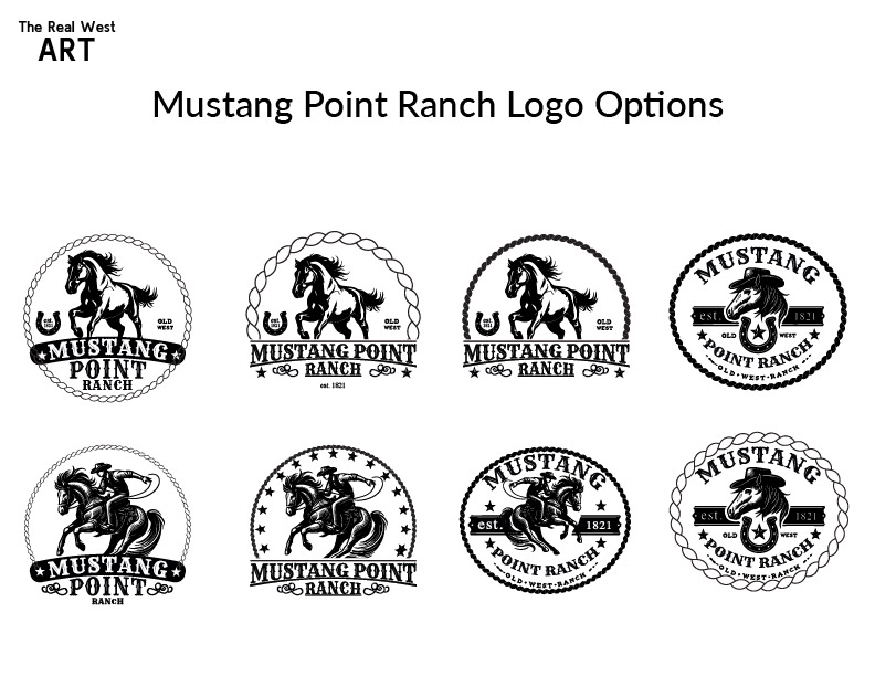 Mustang Point Ranch logo options