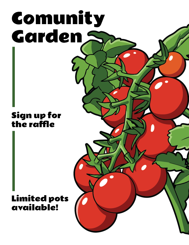 Community garden signup flyer